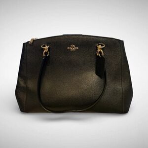 Large Coach Christie Carryall Black Leather Bag